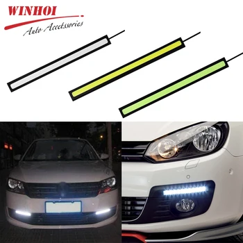 

2pcs 17cm Led Car DRL COB Daytime Running Light 12V 6W 6000-6500k Car External Strip Waterproof Fog Light Turn Signal Lamps