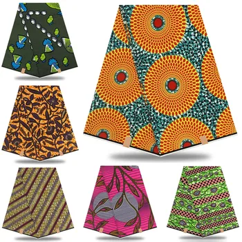 

Ankara prints batik pagne real Nigeria wax fabric African sewing wedding dress material 100% cotton high quality 6yards L&752