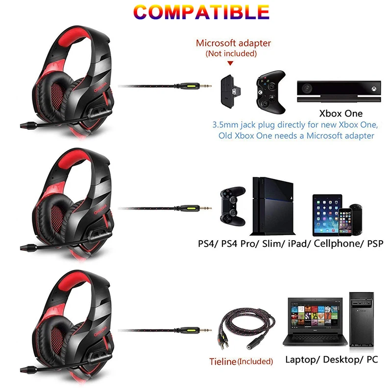 ONIKUMA K1B PS4 гарнитура профессиональная игровая гарнитура наушники для ПК шлем с микрофоном для мобильного телефона Xbox планшет Lap top
