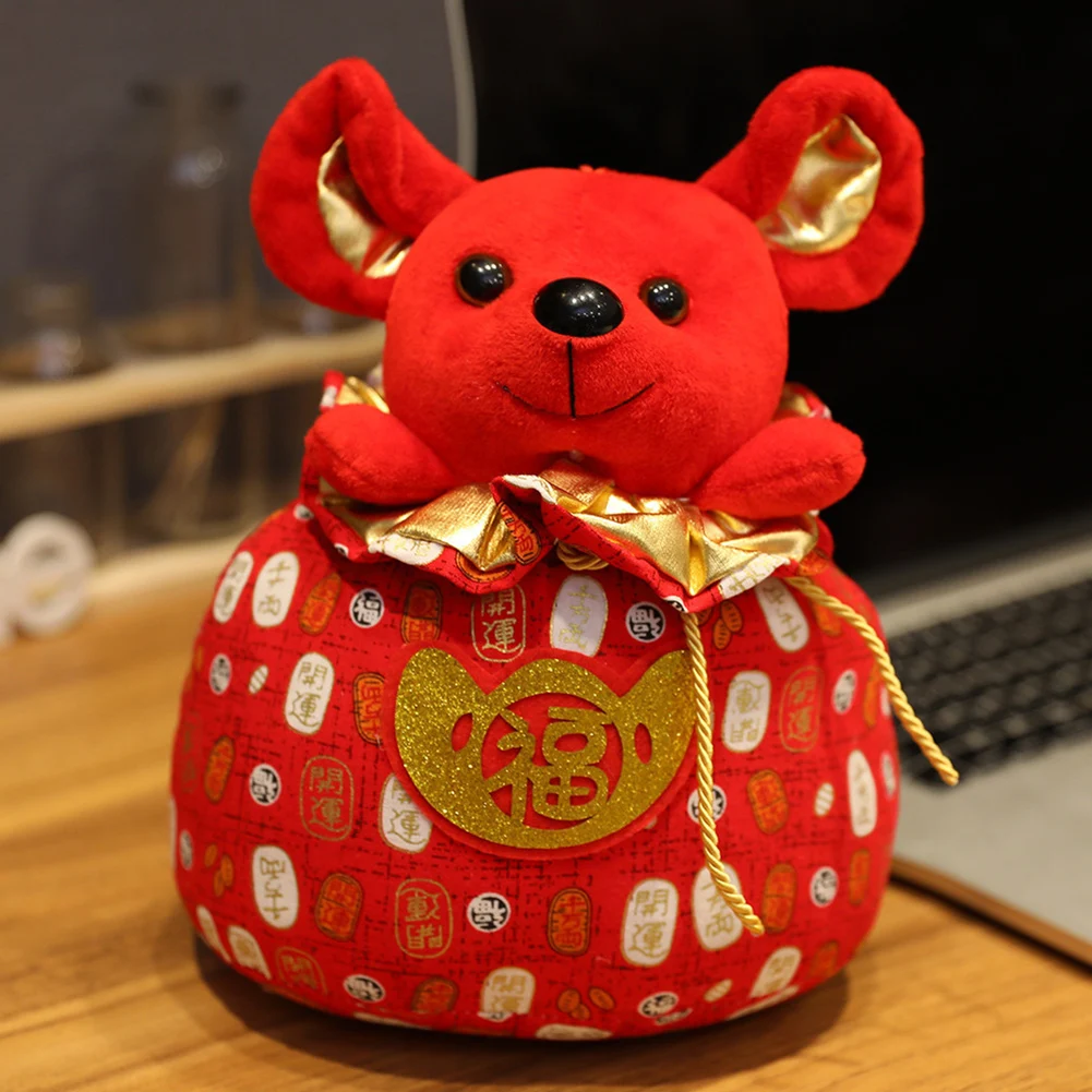 2020 Mouse Year Lucky Bag Rat Plush Mouse Toys Chinese New Year Decors US 
