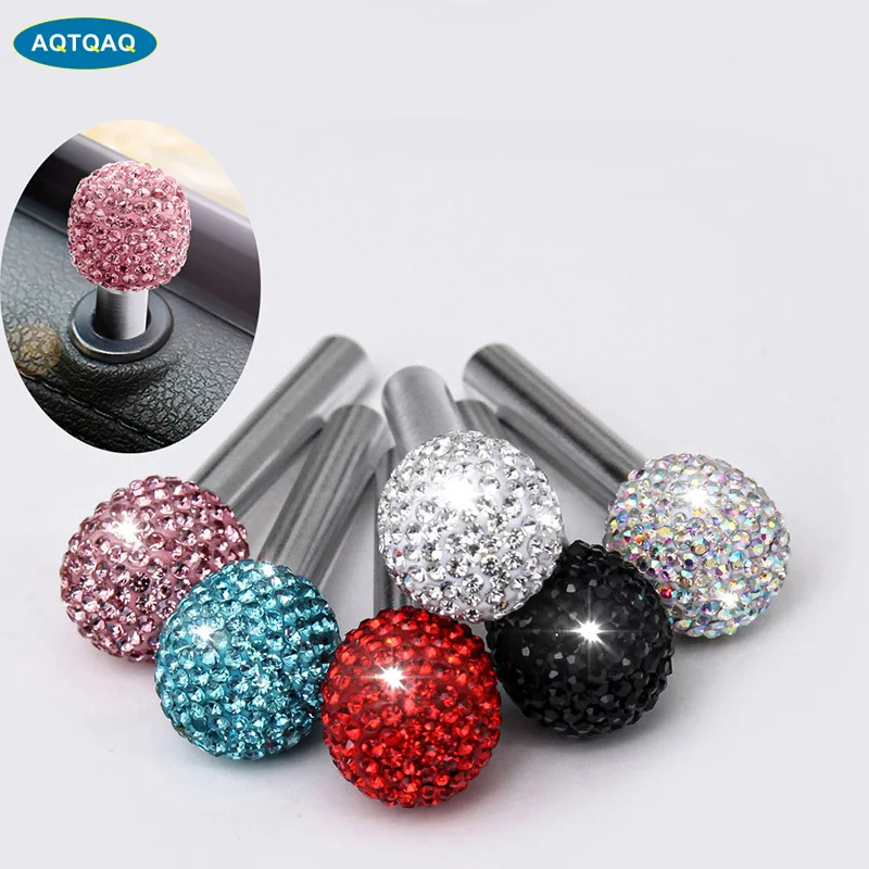 2Pcs/Set Automobiles Rhinestone Car Door Pin Lock Knobs Lift Covers Universal | Автомобили и мотоциклы