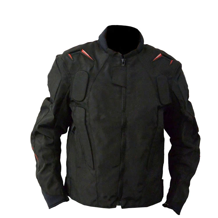 Мотоциклетный гоночный куртка с уплотнением на спине с полной подкладкой красные черные защитные куртки - Color: Black
