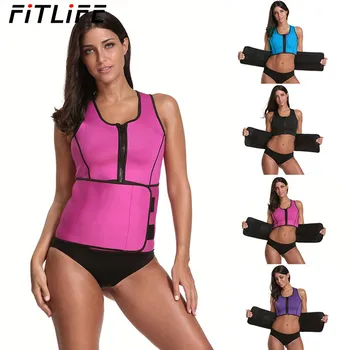 

FITLIFE Body Shaper Sweat Plus Size Firm Waist Trainer Women Slimming Vest Shapewear Adjustable Corset Weight Loss Tummy Shaper