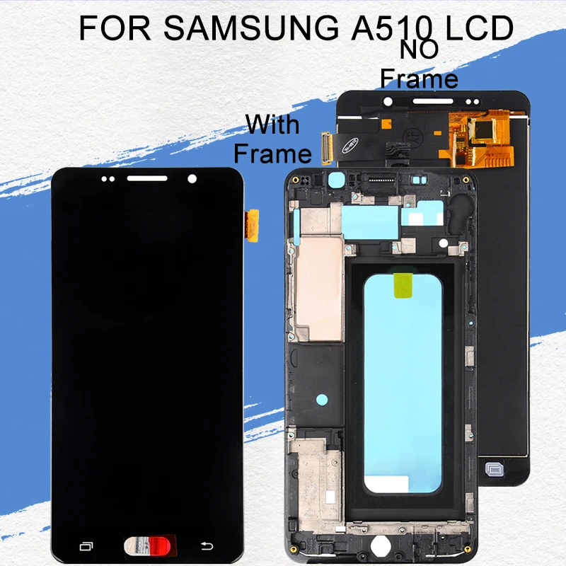 

Dinamico OLED A510 LCD For Samsung Galaxy A5 2016 LCD Display Touch Screen Digitizer Assembly A510F Display Free Shipping+Tools