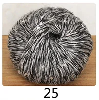 Meetee 5pcs(1pc=50g) Multicolor Beaded Sequins Mohair Wool Yarn Hand Kniting Yarn DIY Shawl Hat Hand-woven Wire Accessory YA010 - Цвет: 25