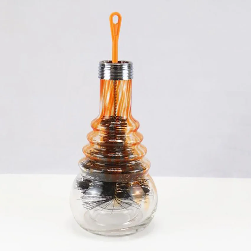 1pc Protable Glass Bottle Base Water Pipe Cleaning Brush, Shisha Hookahs Fan-shaped brush Washing Accessories