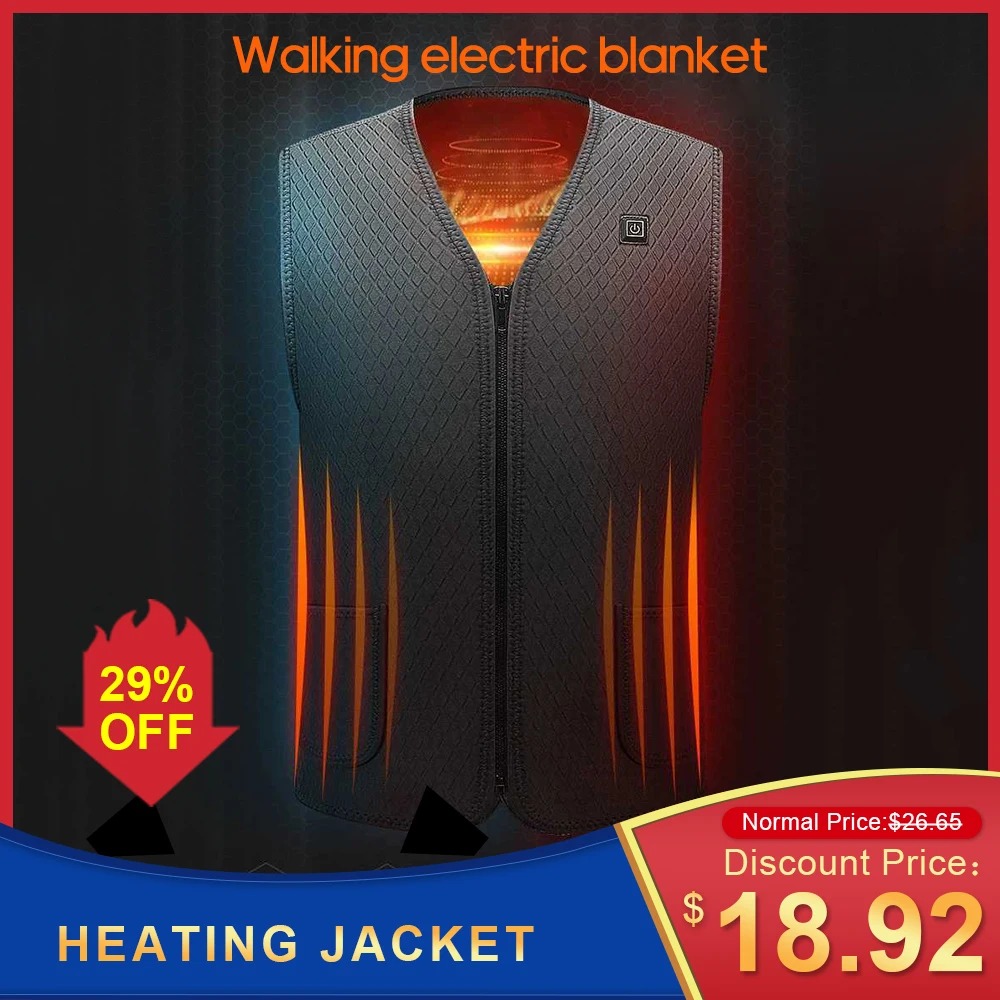 

Men Women Heated Vest clothes USB Heating Jacket Winter Electric Thermal Waistcoat Outdoor Business clothing heating vest