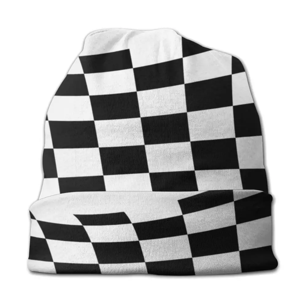 Checkered Beanie Knitted Hat Balaclava 