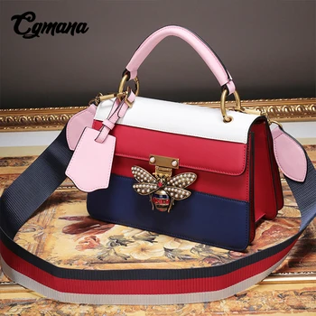

Brand Fashion Bee Leather Bag For Women 2019 Luxury Designer Bee Lock Handbags Real Leather Bags Cross-Body Shoulder Bag
