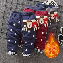 Новые стильные зимние брюки с хлопковой подкладкой для мальчиков, 18 лет Детские теплые штаны с вельветовой подкладкой штаны для малышей гусеничная Мода