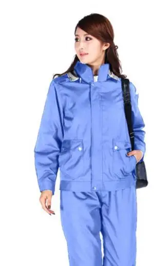 female sky blue Серебряное волокно сильного электромагнитного излучения защитная Рабочая одежда, топы и брюки костюм, компьютерная комната с защитой от ЭМП одежда - Цвет: female sky blue