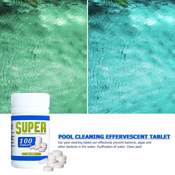 

100 Pcs/set Pool Cleaning Effervescent Chlorine Tablet Multifunctional Effervescent Tablets Spray Cleaner Home Cleaning Dropship
