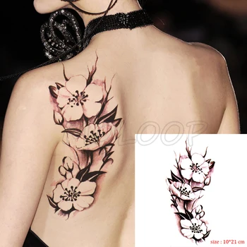 

Waterproof Temporary Tattoo Sticker plum flower plant hand arm leg back Tatoo Stickers Flash Fake Tattoos for girl Woman man