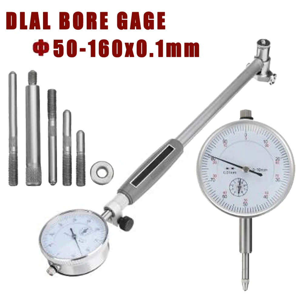 

Inner Diameter Measuring Probe Indicator 50-160mm 52.2 Mm Dial Gauge Cylinder