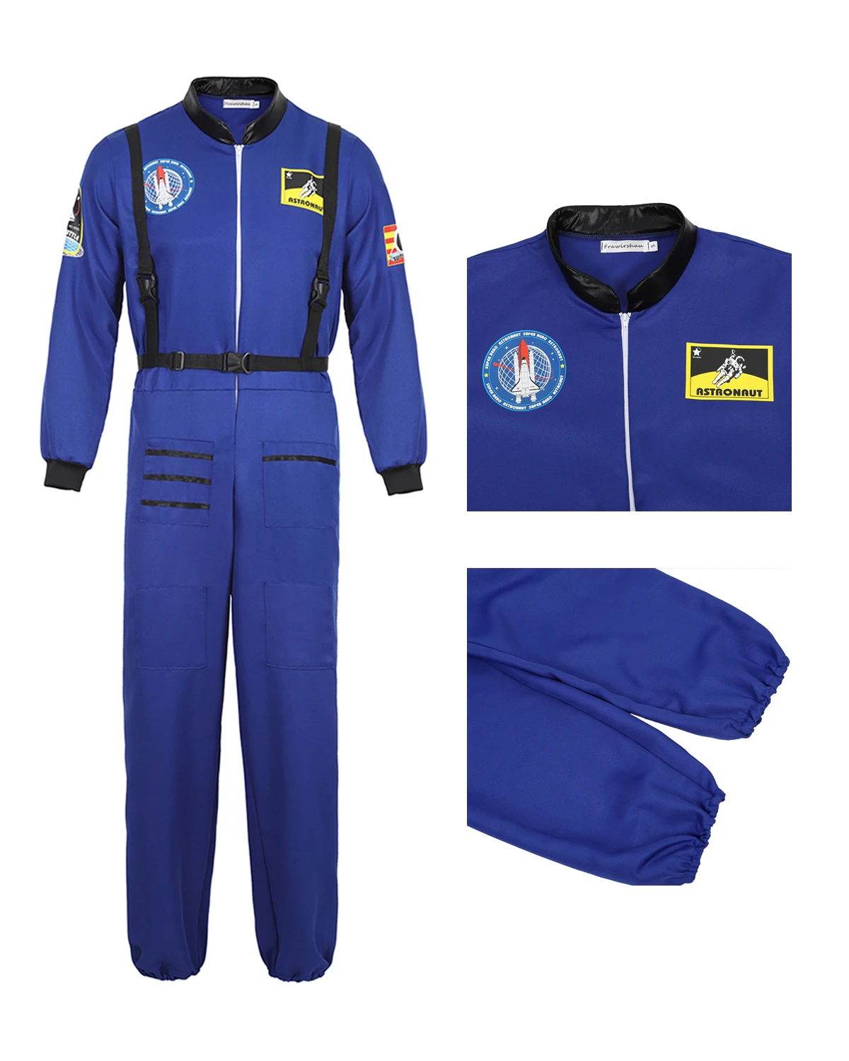 Astronaut Costume Space Suit for Adult Role Play Cosplay Costumes Zipper Costume Flight Jumpsuit Plus Size Uniform