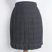 Женская униформа, плиссированная летняя юбка JK, школьная форма, юбка для девочек, Студенческая, японская, милая, высокая талия, клетчатая, серая, черная, клетчатая юбка