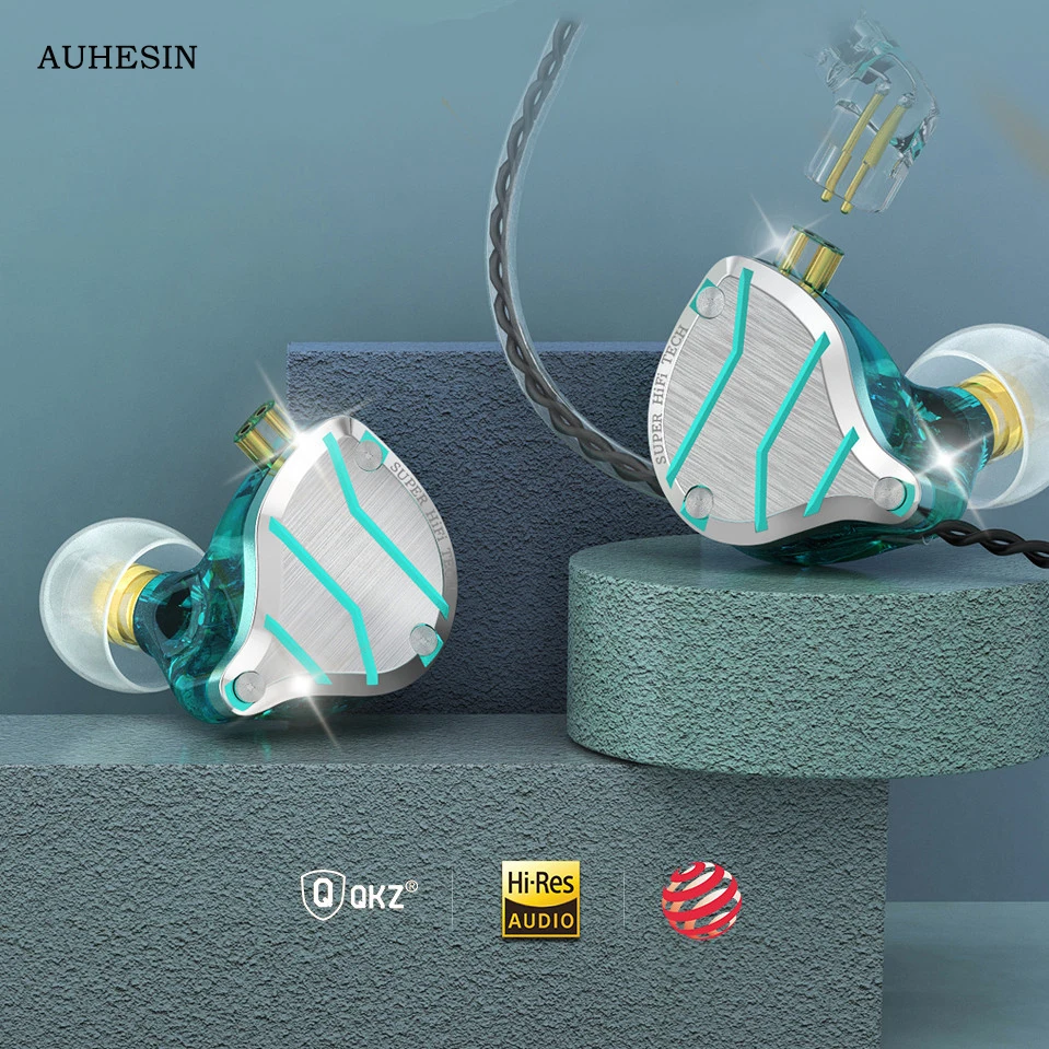 Qkz Zxn Zs10 Pro Gold Earphones Hifi Bass Earbud In Ear Monitor ...