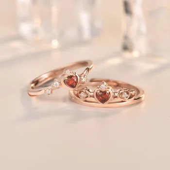 

S925 Silver Princess co brand rings ins gift pomegranate love ring set for girlfriends