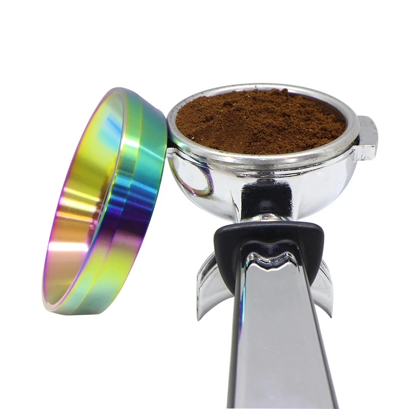 1pc Stainless Steel Intelligent Dosing Ring For Brewing Bowl Coffee Powder For Barista Tool For 58mm Coffee Tamper