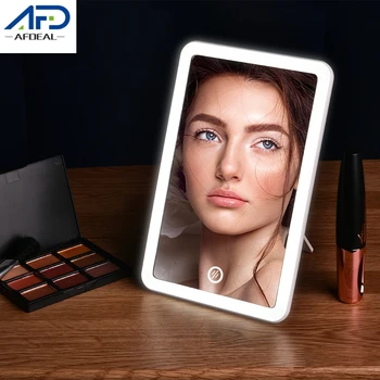 

White Led Makeup Mirror Refill Angle Adjustable LED Touch Screen Makeup Mirror USB Charging Cosmetic Mirror for Tabletop