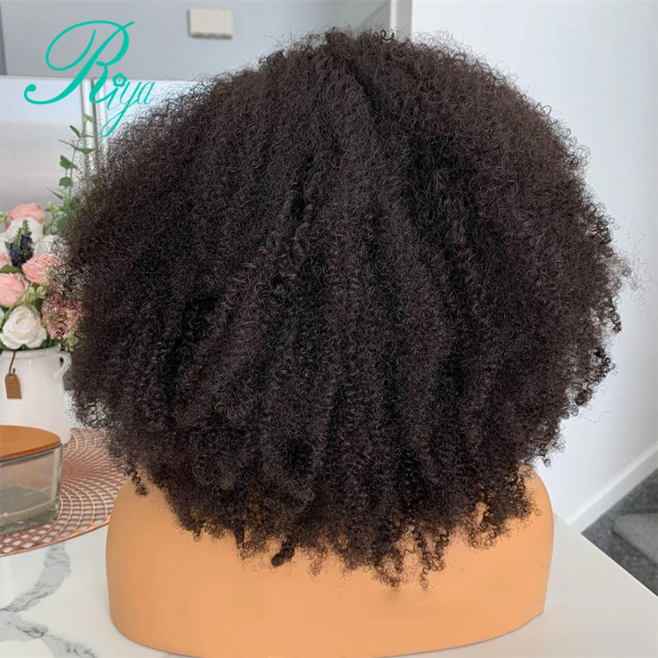 Afro Kinky Curly 13X4 Lace Front Wig With Baby Hair Mongolian Remy 13X6 Short Human Hair Wigs With Baby Bleached Knots Riya human hair wig lace front wigs