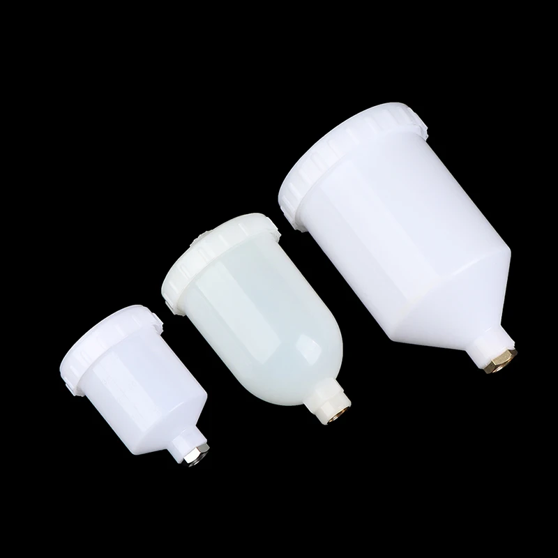 125/250/600ml Plastic Spray Paint Cup Sprayer Cup Air Gravity Feed Paint Spray Pot Thread Connector For Spray Gun Parts 2