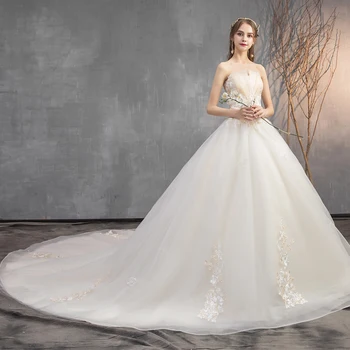 

Wedding Dresses Backless A line Lace Flower Sweet Heart Fashion Sexy Trailing Bridal Dress