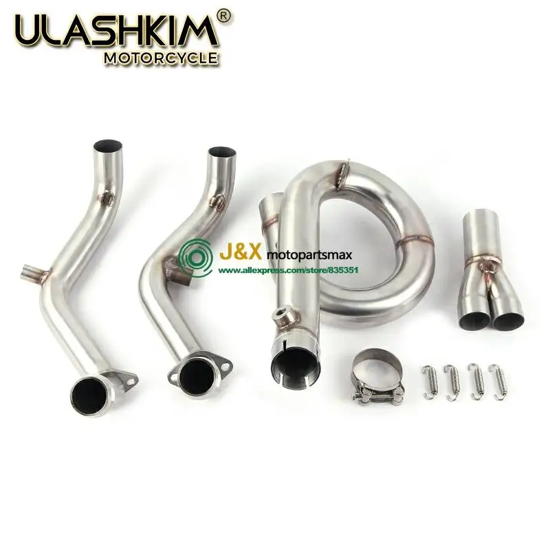 E-Mark для Yamaha FZ-07 MT-07 FZ07 MT07- XSR700- мотоцикл Выхлопная передняя Труба глушитель полная система слипоны