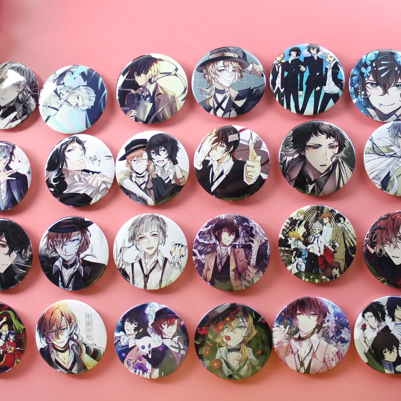 Anime Bungou Stray Dogs Badges on a Backpack Dazai Chuuya Icon Pins Badge Decoration Brooches Metal Badges For Clothes DIY Gifts