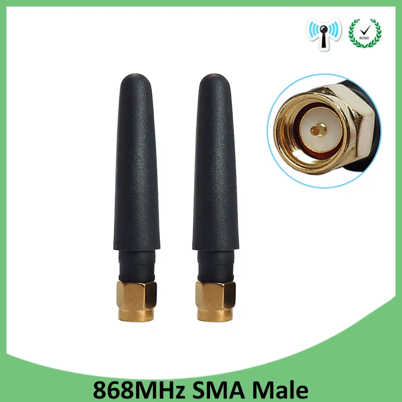 

2pcs 868MHz 915MHz Antenna 3dbi SMA Male Connector GSM 915 MHz 868 MHz antena outdoor signal repeater antenne waterproof Lorawan
