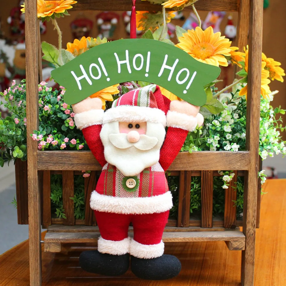 1 шт Санта Клаус дверь подвесная Рождественская елка Рождественские украшения для дома открытый нетканый подвесной кулон орнамент подарки#11 - Цвет: 6