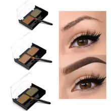 Высокое качество, краска для бровей, макияж, 2 цвета, пудра для бровей, палитра, водостойкая, для бровей, тату, торт, тени, набор с кистью