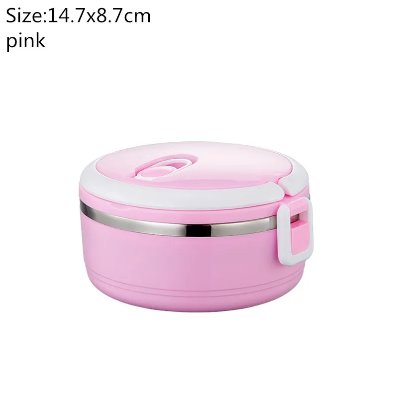 pink 1 layer Hoomall герметичный Ланч-бокс из нержавеющей стали для детей, студенческий термос-контейнер для еды с подогревом, органайзер, бэнто-бокс для еды с подогревом - Цвет: pink 1 layer