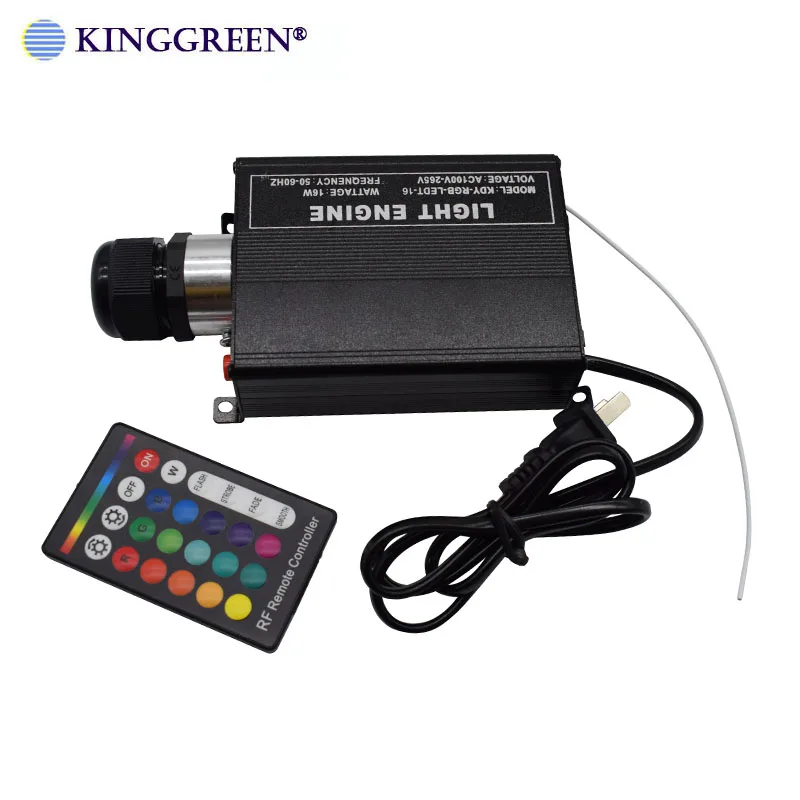 16W RGB LED Light Engine 24key RF Remote LED Fiber Optic Light with PMMA Fiber Optic Cable for Ceiling Decoration Fiber Optic Cable Fiber Optic Lamp Led Ambient Light