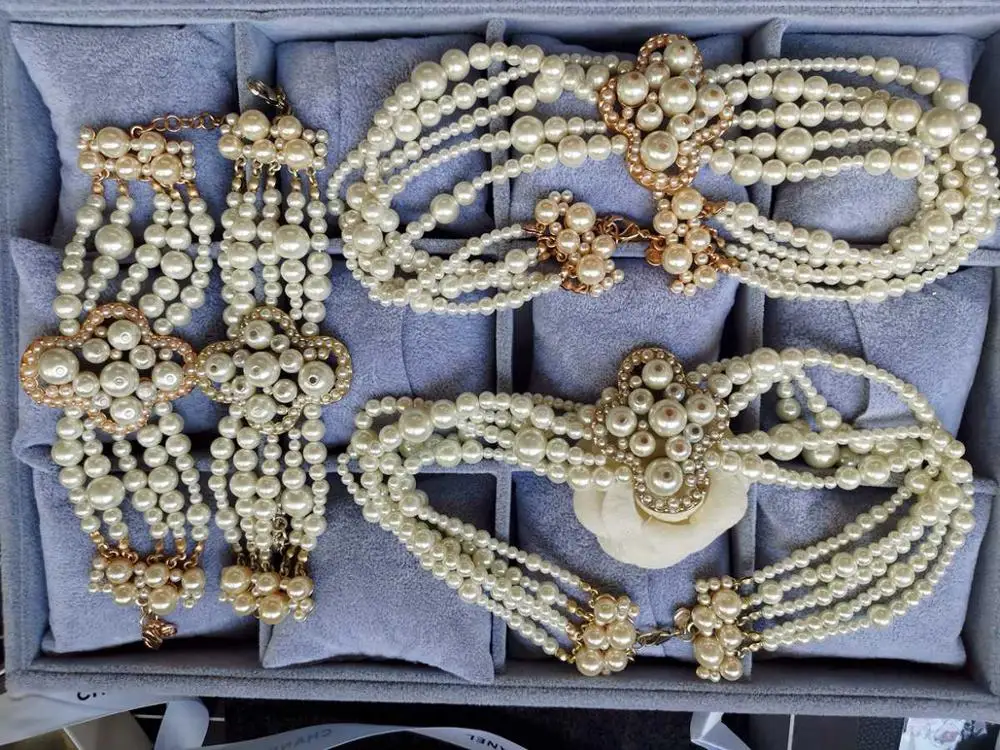 high quality c style heavy pearl fashion choker short necklace bracelet bdjy