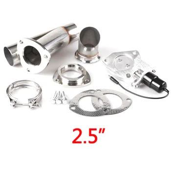 

2.5" Electric Stainless Exhaust Cutout Pipe Kit Cut Out Dump Valve/switch with Remote control exhaust pipe connector