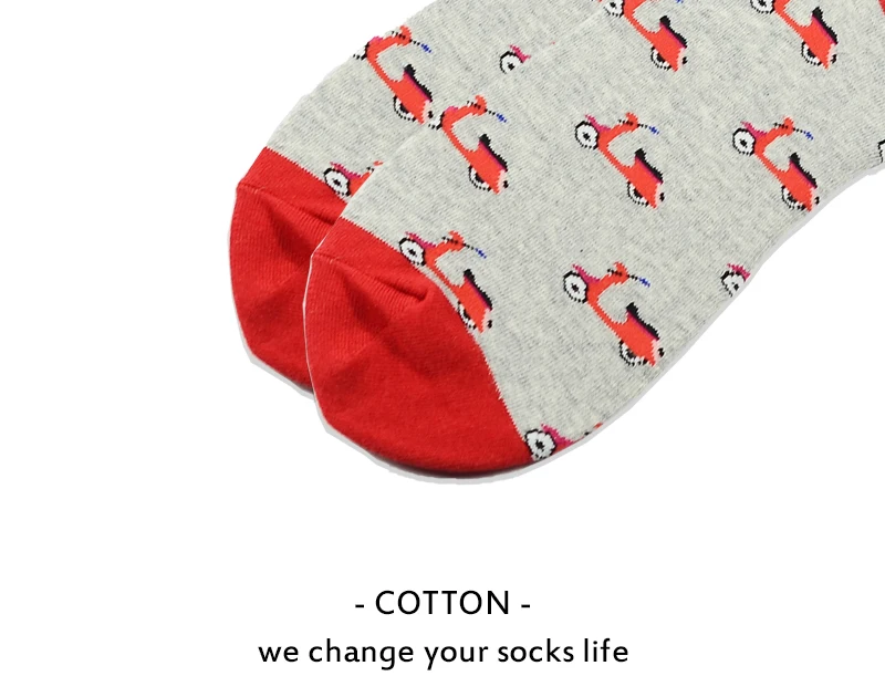 Happy Men Socks Harajuku Funny Socks With Print Fashion Motorcycle Jeep Bicycle Hip Hop Cool Compression Socks Men's Clothing