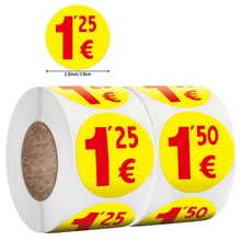 

500pcs/roll 1.5 inch Sale Price Sticker Yellow Round Waterproof Self-Adhesive Sealing Labels Customize Sticker for Retail Store