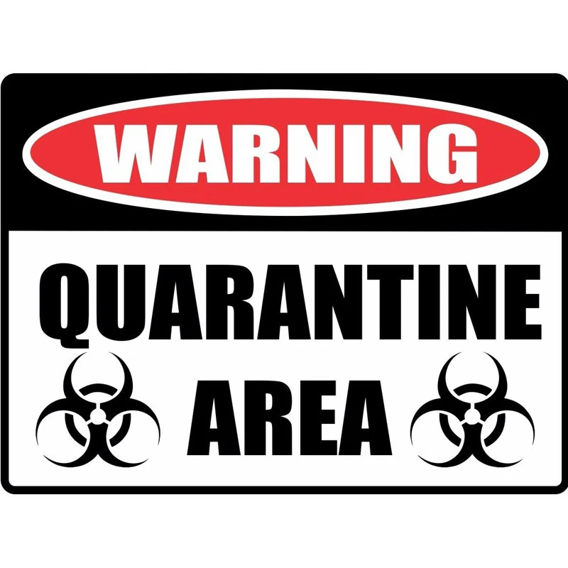 

WARNING Car Sticker Sign QUARANTINE Retro-reflective Decals Vinyl Reflective Scratches Waterproof PVC 11cm X 15cm