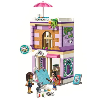 

Friends Emma’s Art Studio rooftop cafe Building Blocks Kit Bricks Classic Girl Model Kids Toys For Children Gift