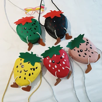 

Fashion Children Colourful Strawberry Shoulder Bags Girls Summer Pu Lether Messenger Bag Summer Fruit Crossbody Bags Gifts