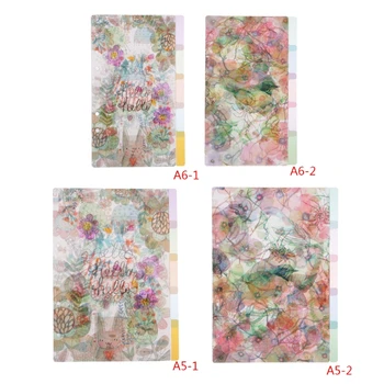 

5Pcs Floral Category Page Planner Index Page Notebook Translucent 6 Hole Binder