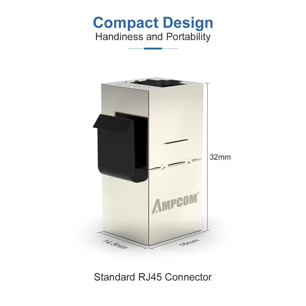 AMPCOM CAT7 RJ45 встроенный соединитель Keystone Jack, обшитый RJ45 прямой-через Keystone модуль адаптер муфты для настенной пластины