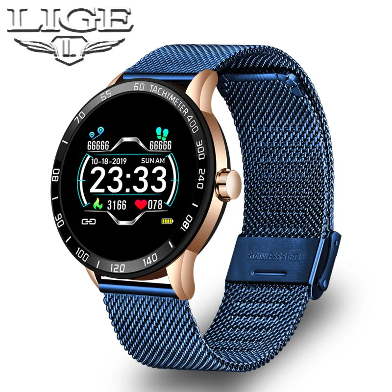  LIGE Fitness Smart Watch Waterproof Health Smart Watch Heart Rate Blood Pressure Monitor Pedometer  - 4000379307494
