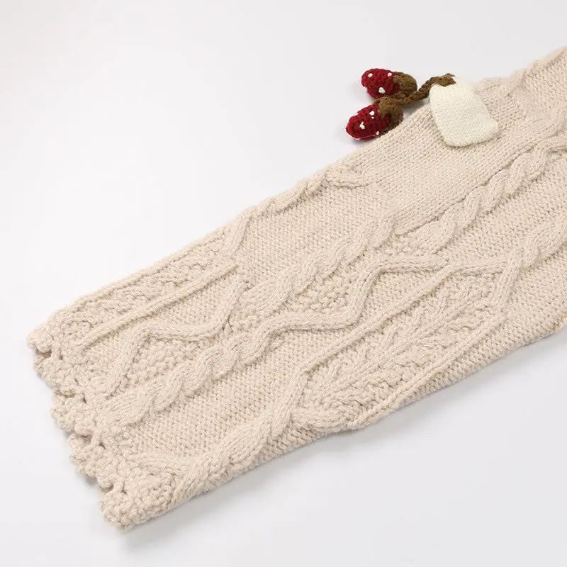 TVVOVVIN Knitted Sweater Patchwork Three-dimensional Strawberry Breathable O Neck Full Sleeve Match All Cardigans Coat Top C596