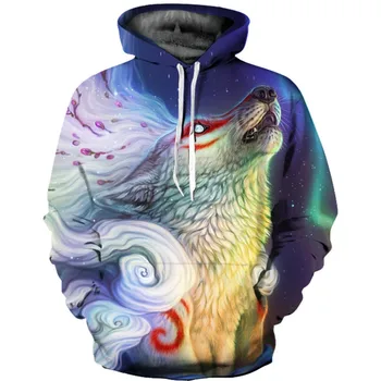 

Space Galaxy Wolf Hoodie Hoodies Men Women Newest Fashion Spring Autumn Pullover Sweatshirts Sweat Homme 3D Tracksuit 7XL