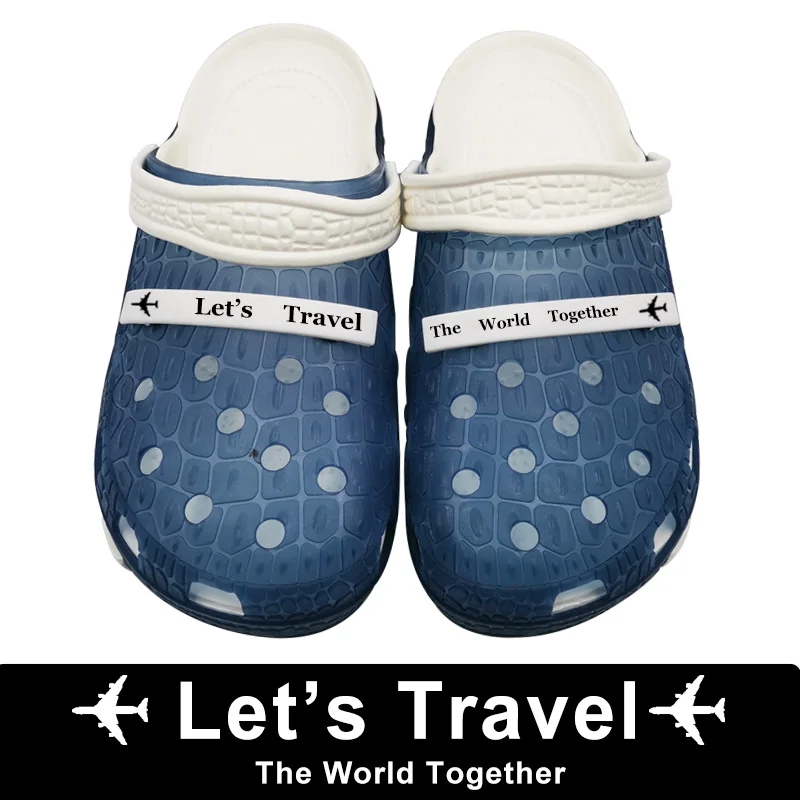 

Let's Travel The World Together Mmassage Slippers Beach Crocse Soft Eva Shoes Men Casual Flat Sapato Masculino Zapatos De Hombre