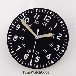Luminous Beige and Black Pilot Watch Dial Hands - 33.6mm - Miyota82 - DG2813 (E dial - hands)