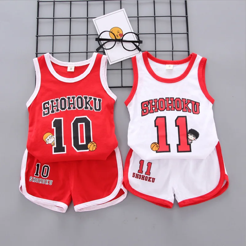 

Boys Summer Clothes Sets Children Casual Vest Shorts 2pcs Tracksuits For Baby Teens Jogging Sports Suits Kids Basketball Set