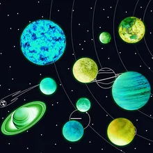 Ночной свет Вселенная планета Настенная Наклейка s сияющая самоклеющаяся наклейка печать солнце земля планета Внешняя торговля крест-граница Sup